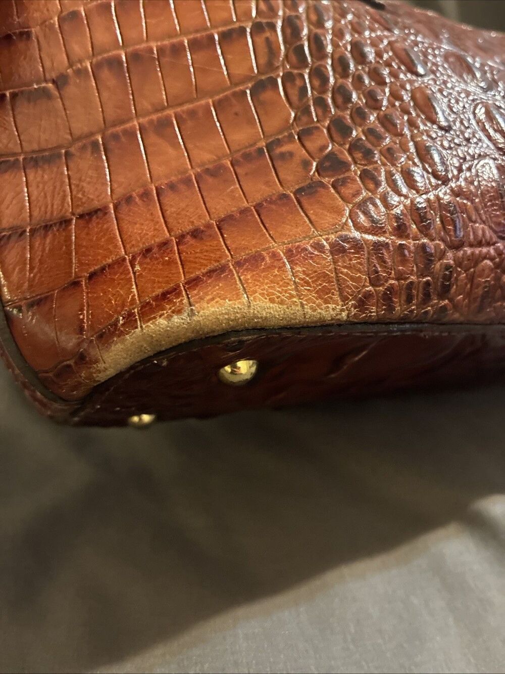 Brahmin Melbourne Mini Asher Leather Shoulder Bag Croc Embossed - Picture 14 of 16